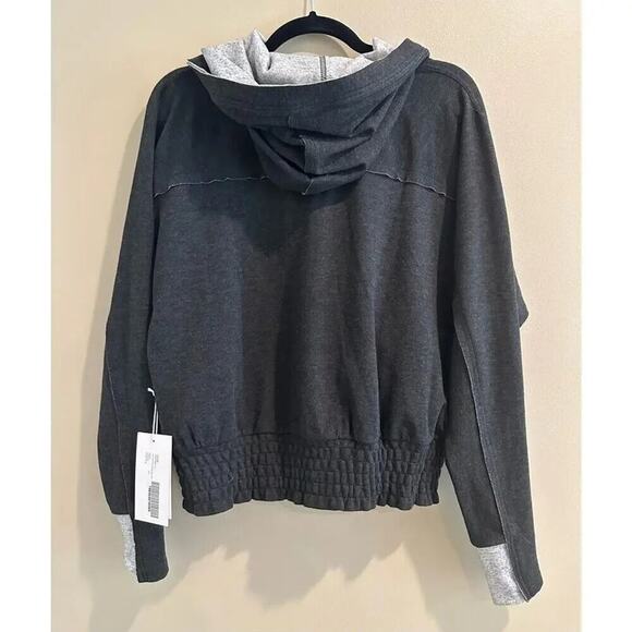 Calme Johnny Was Smocked Hoodie Sweatshirt M Pullover $148 NWT - Picture 2 of 4
